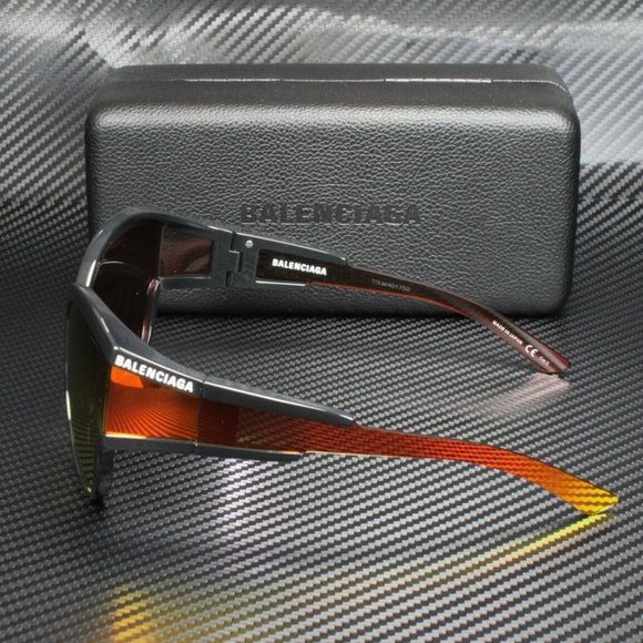 Balenciaga Women\'s Black and Orange Sunglasses!